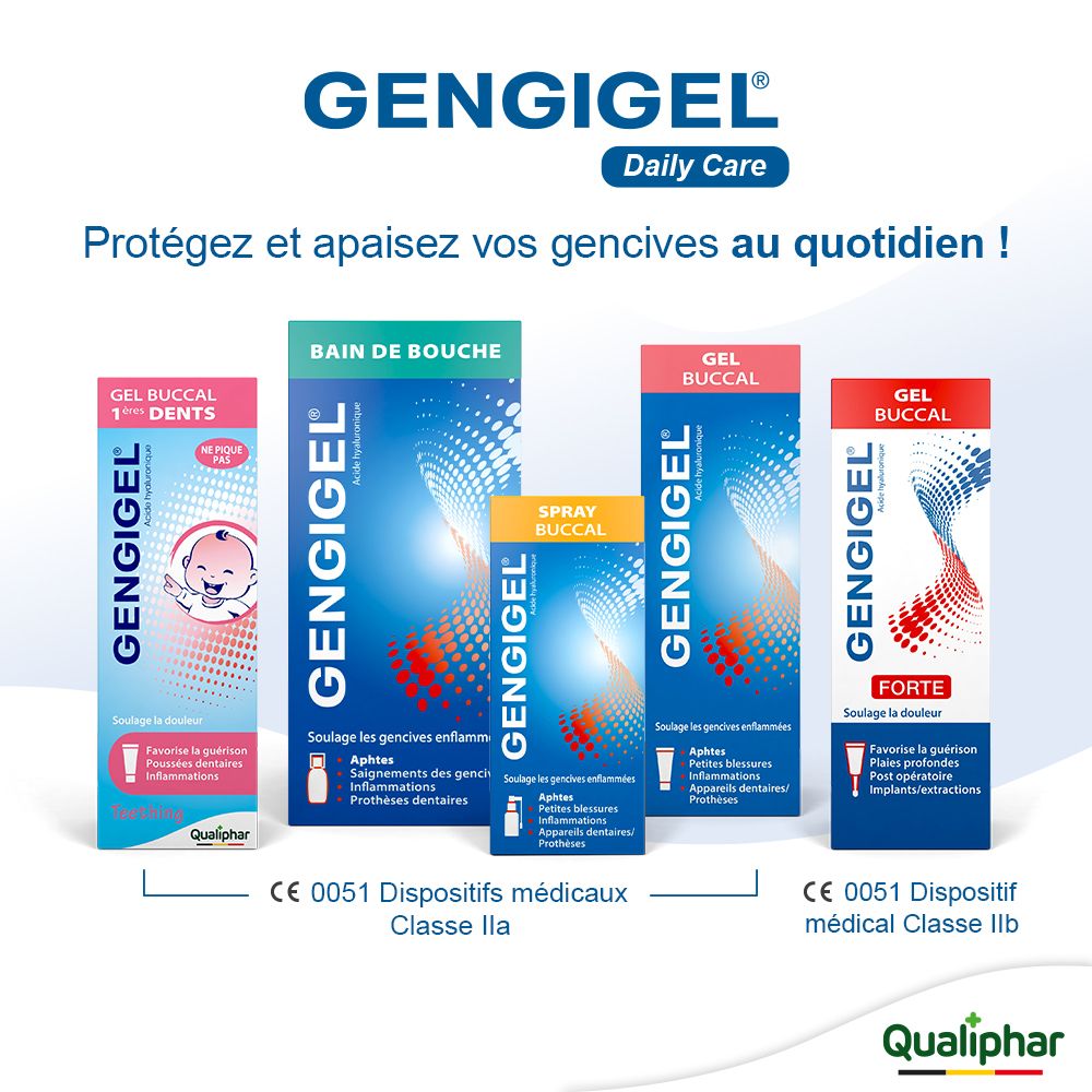Image publicitaire avec différents emballages de produits. Nom du produit et certifications.