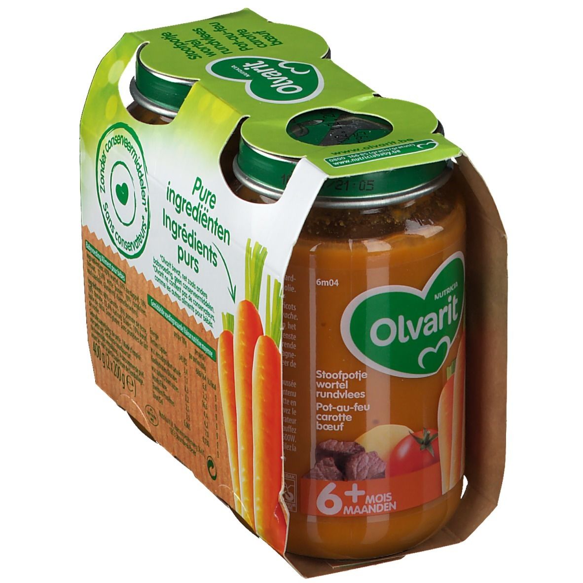 Olvarit Pot-au-Feu Carotte-Bœuf 6+ mois