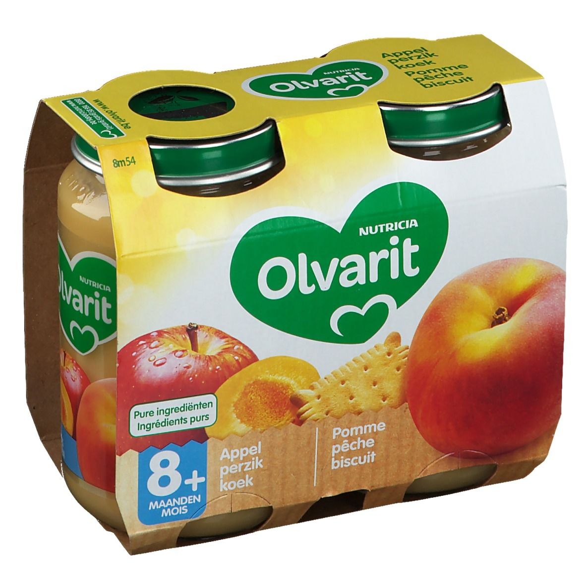Olvarit | Panade | Bébé Dès 8 Mois | Pomme Pêche Biscuit