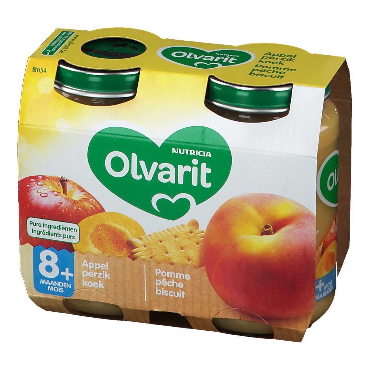 Olvarit | Panade | Bébé Dès 8 Mois | Pomme Pêche Biscuit