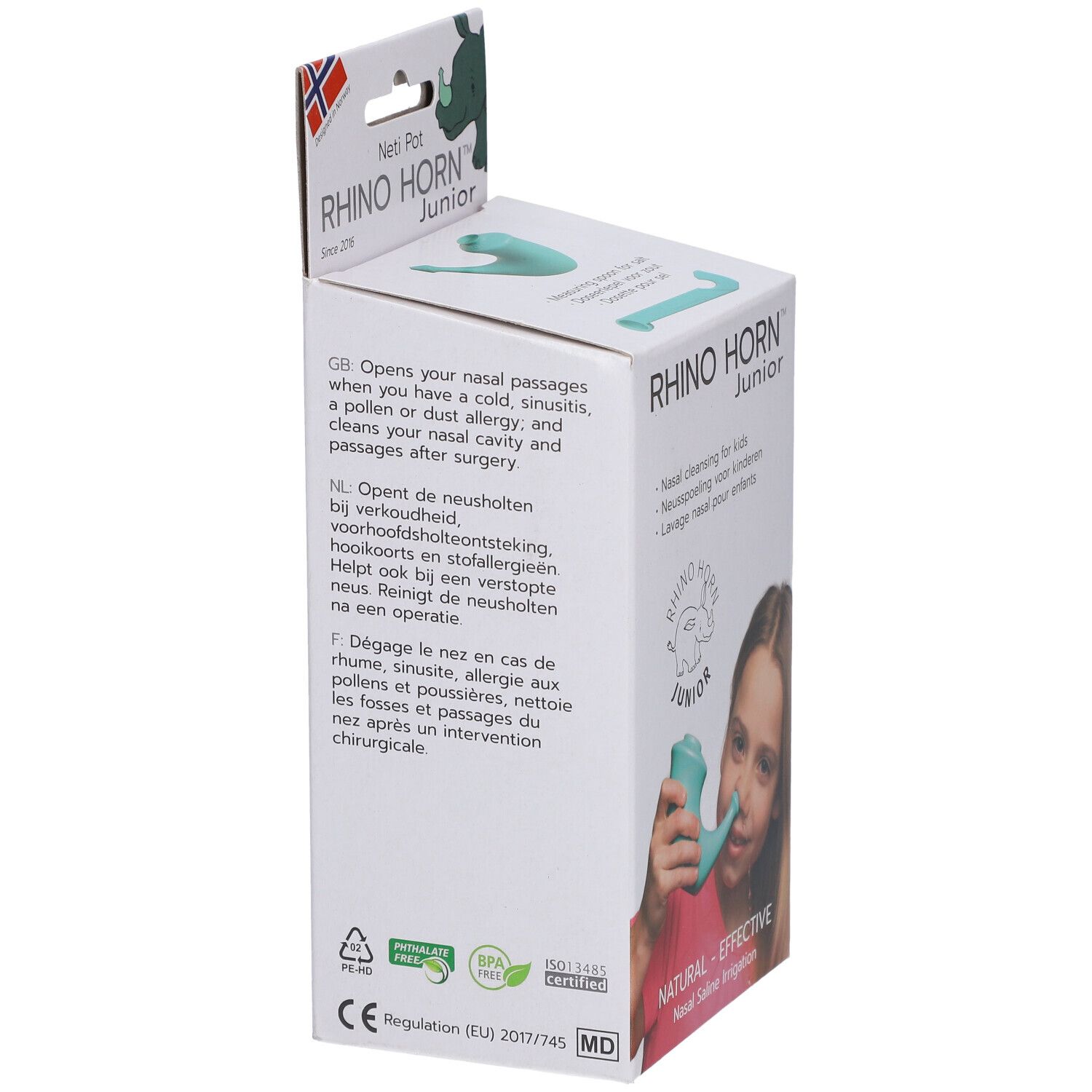 Lavage de nez RhinoHorn - Accessoire hygiène nasale : pot de neti