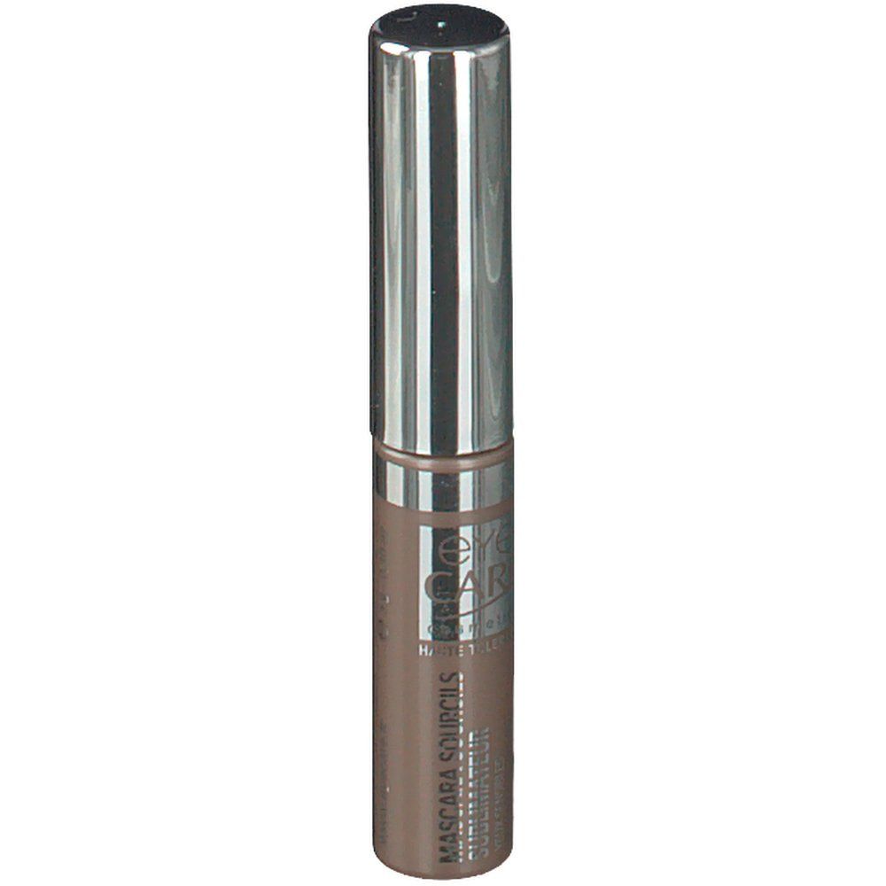 Mascara pour sourcils avec bouchon argenté. Inscription: Eye Care, Mascara Sourcils, Sublimateur.