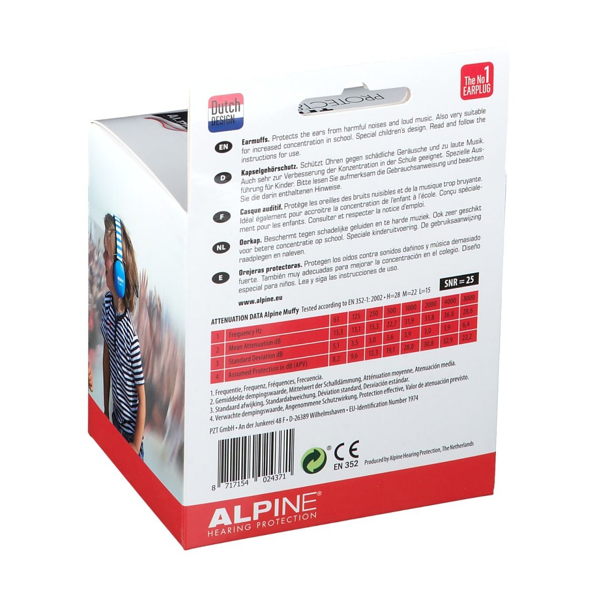 Alpine Muffy Kids Casque de protection auditive Noir