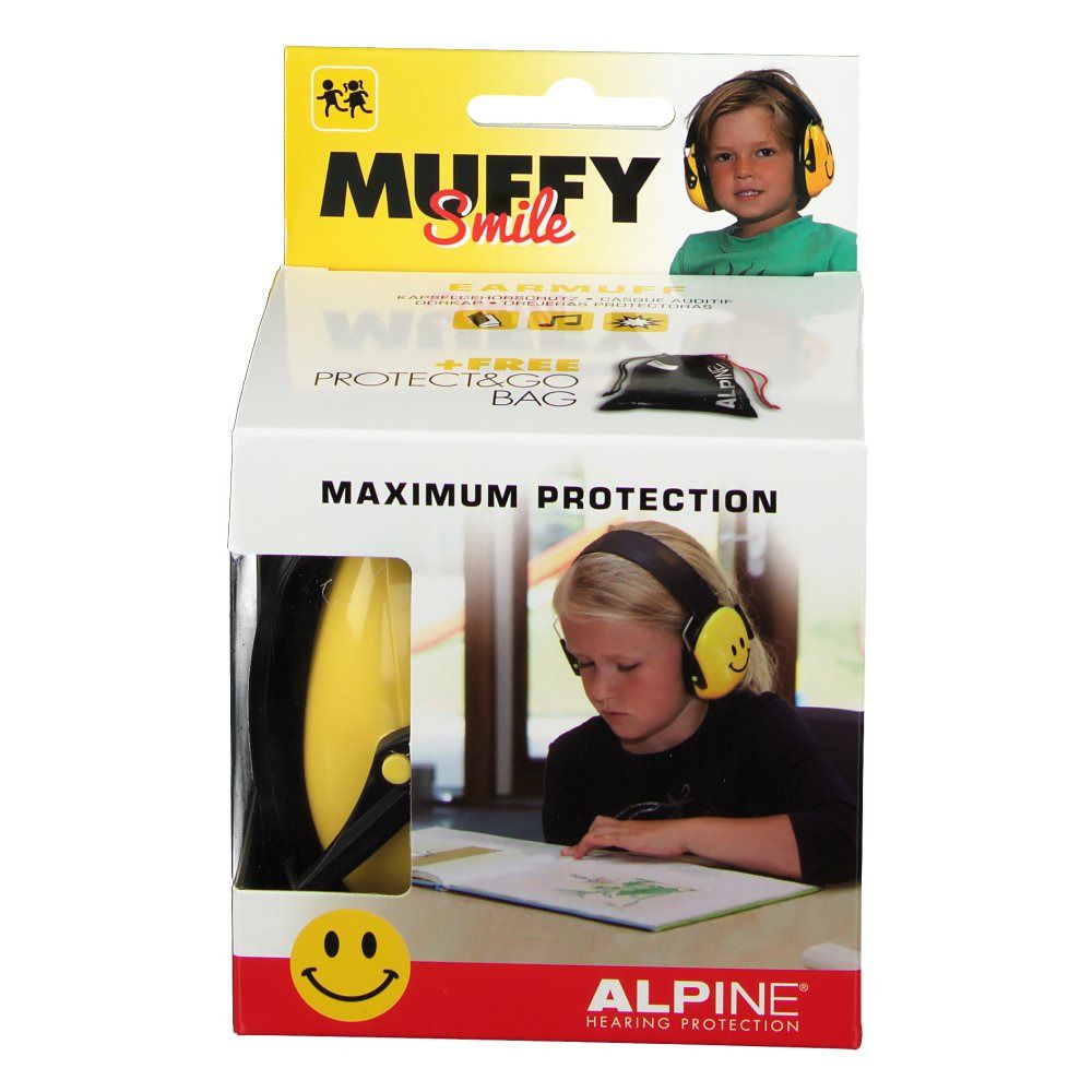 ALPINE® Muffy Smile Kids Casque anti-bruit Jaune