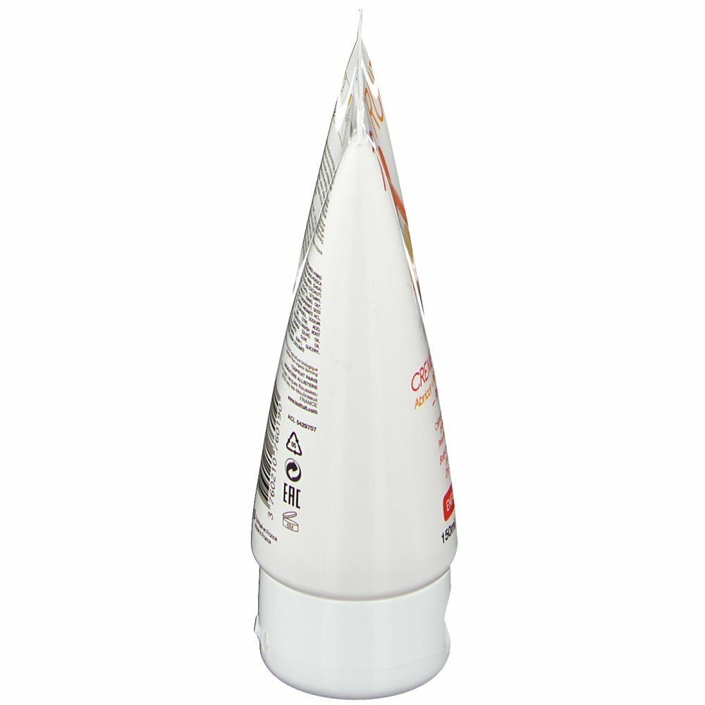 Tube blanc, vue latérale. Texte: Crème Bodydoux. Informations multilingues.