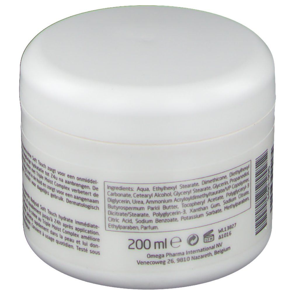 Pot blanc avec couvercle. Inscription : Ingrédients, 200 ml. Texte en néerlandais et français.