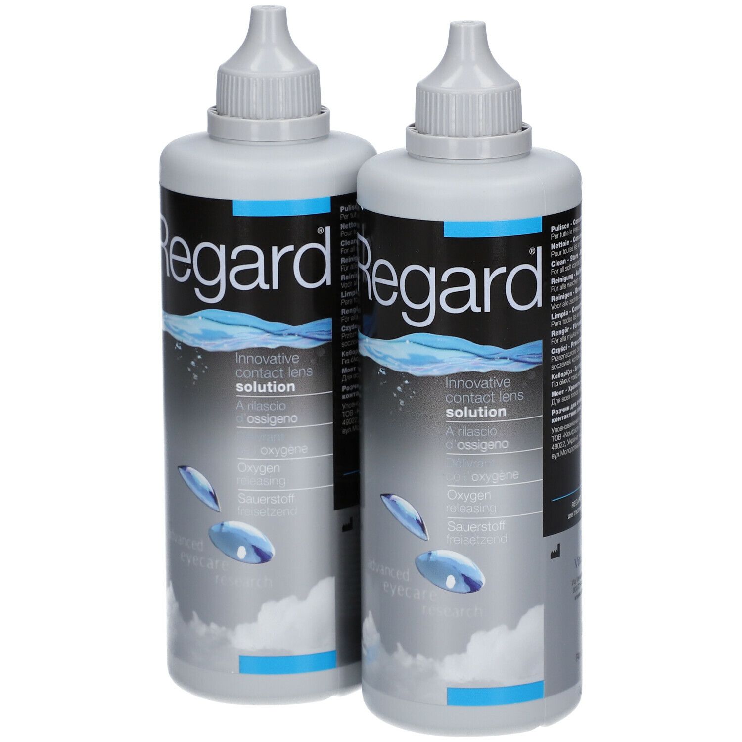 Regard Solution d'entretien pour lentilles souples Regard, 3 flacons de 355  ml + 3 étuis