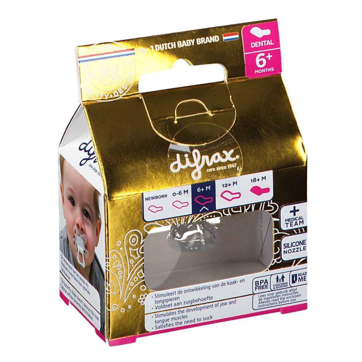  Difrax® Sucette Dental d'Or 6+ mois