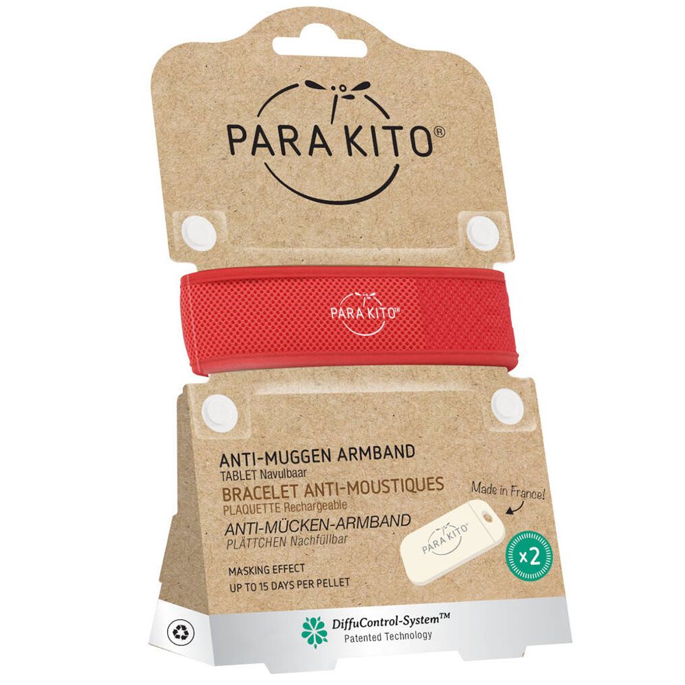 PARA KITO™ Bracelet anti-moustiques Répulsif Rouge