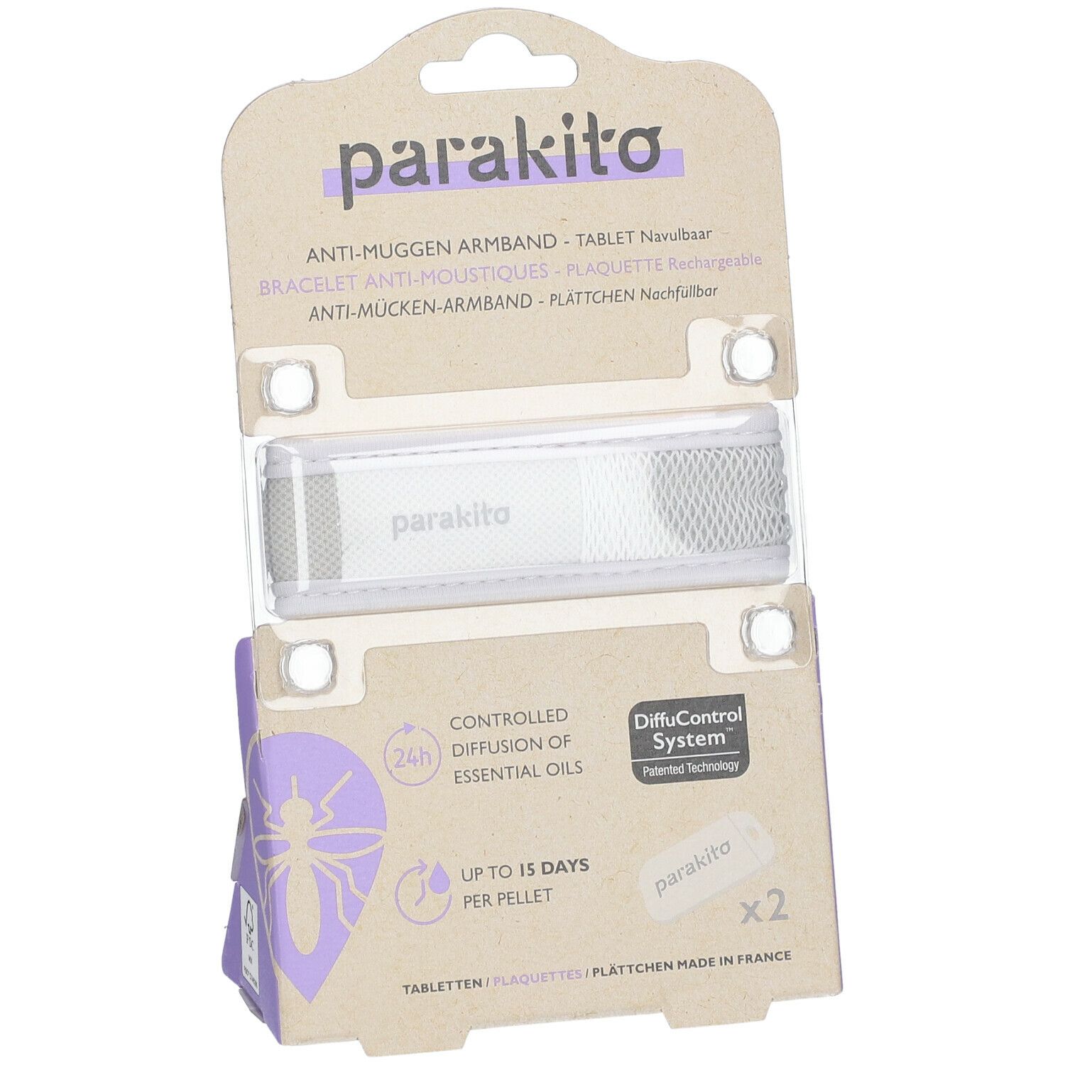 PARA KITO™ Bracelet anti-moustiques Répulsif Blanc