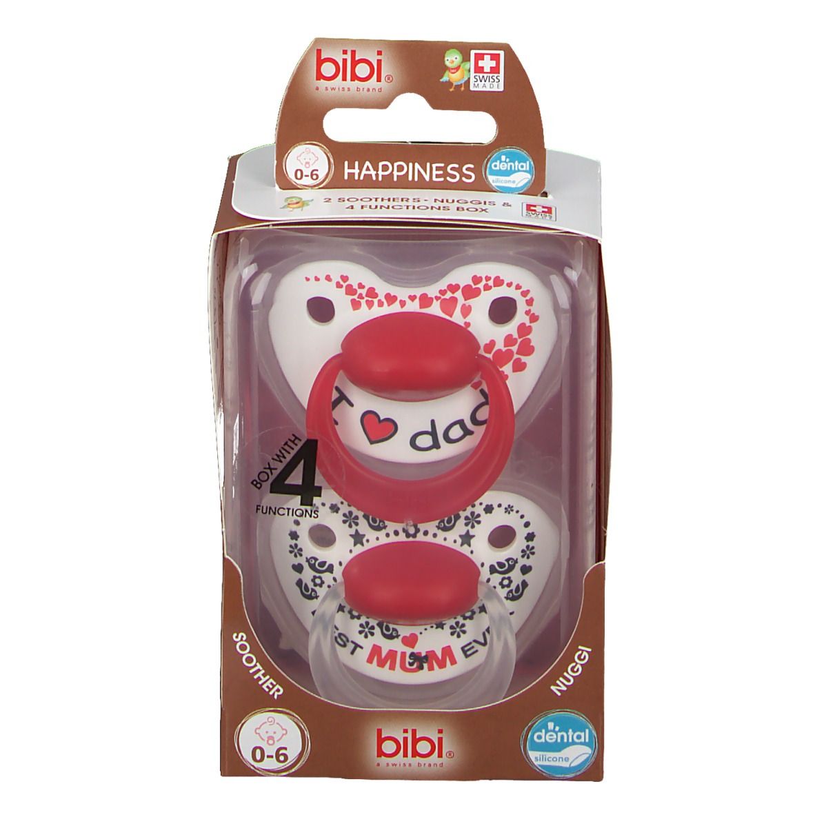 Bibi® Happiness Dental Sucettes Maman & Papa 0-6 Mois