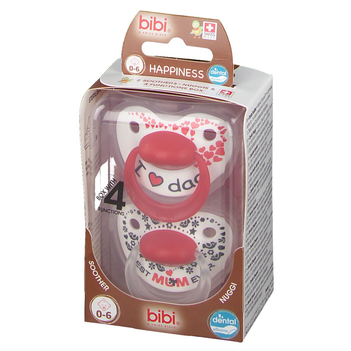 Bibi® Happiness Dental Sucettes Maman & Papa 0-6 Mois