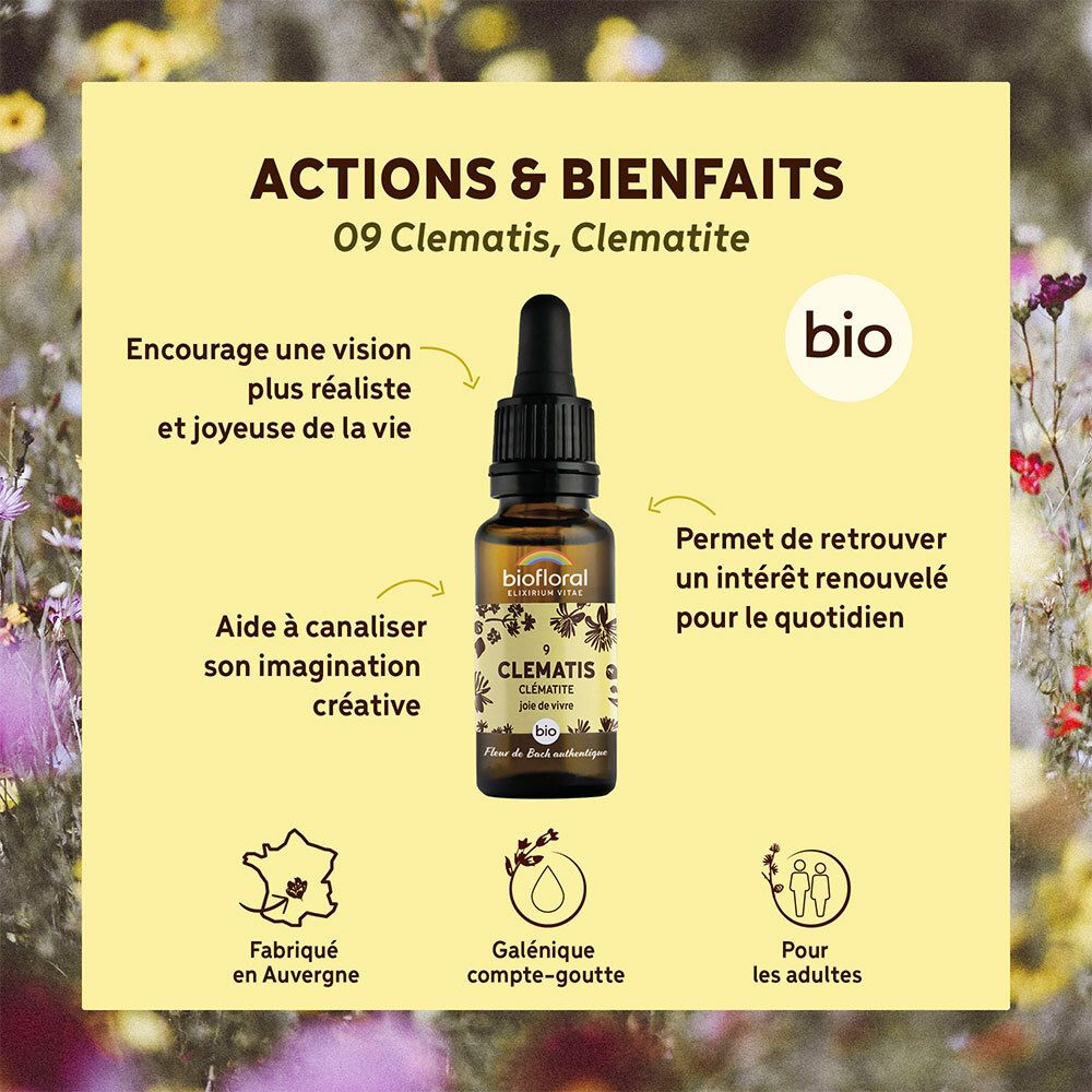 Biofloral Fleurs de Bach 09 Clématite