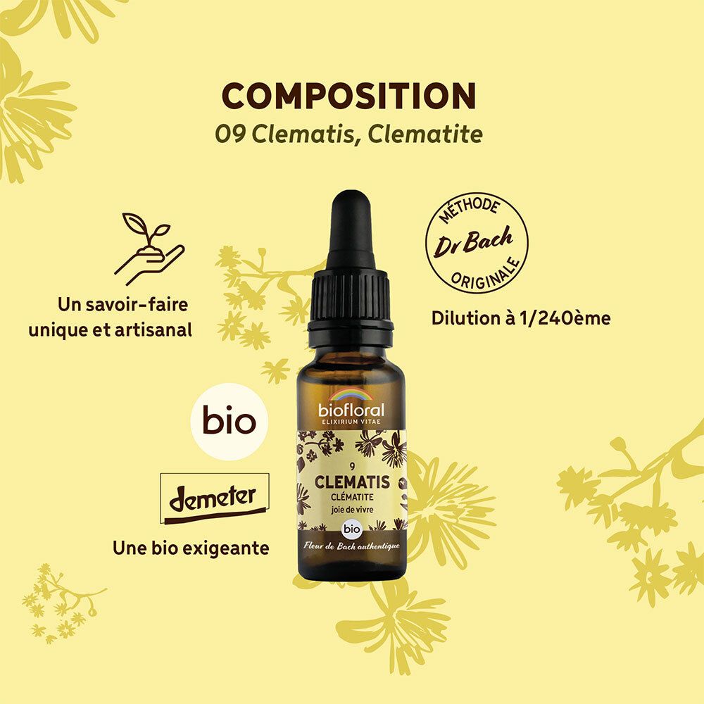 Biofloral Fleurs de Bach 09 Clématite