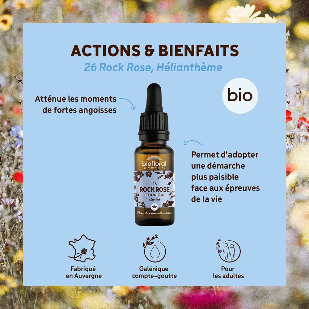 BIOFLORAL 26 - Rock rose - Hélianthème - 20 ml