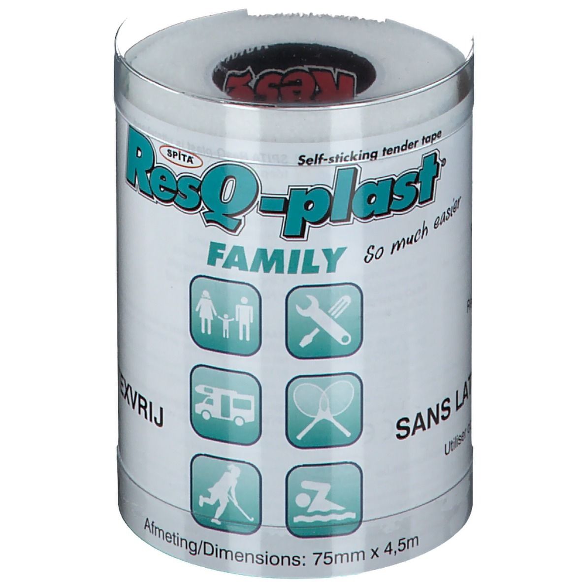 ResQ-plast® FAMILY Blanc 75 mm x 4,5 m