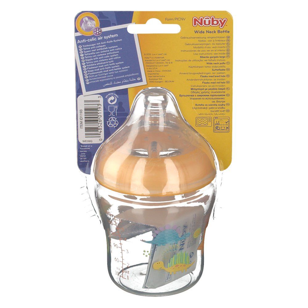 Nûby Biberon avec tétine SoftFlex™ anti-coliques – débit lent - 180ml - 0m+
