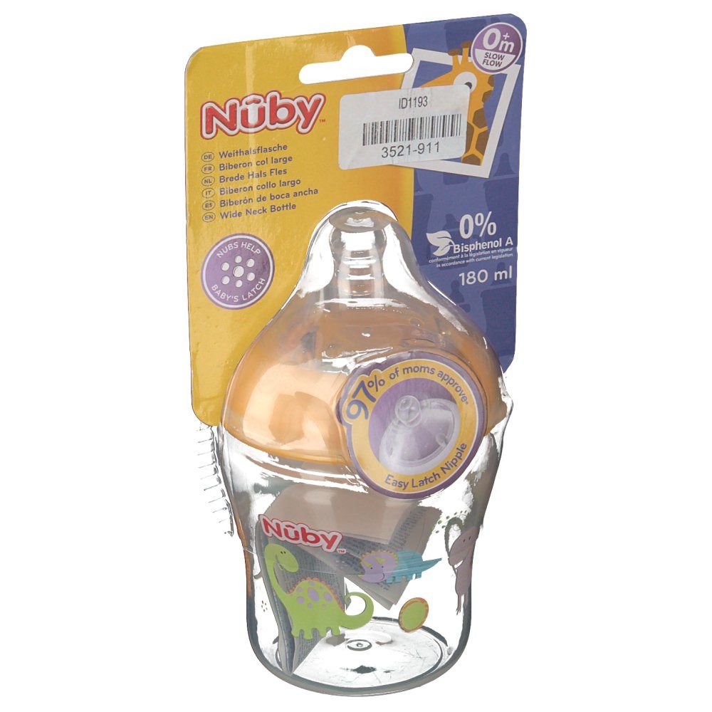 Nûby Biberon avec tétine SoftFlex™ anti-coliques – débit lent - 180ml - 0m+