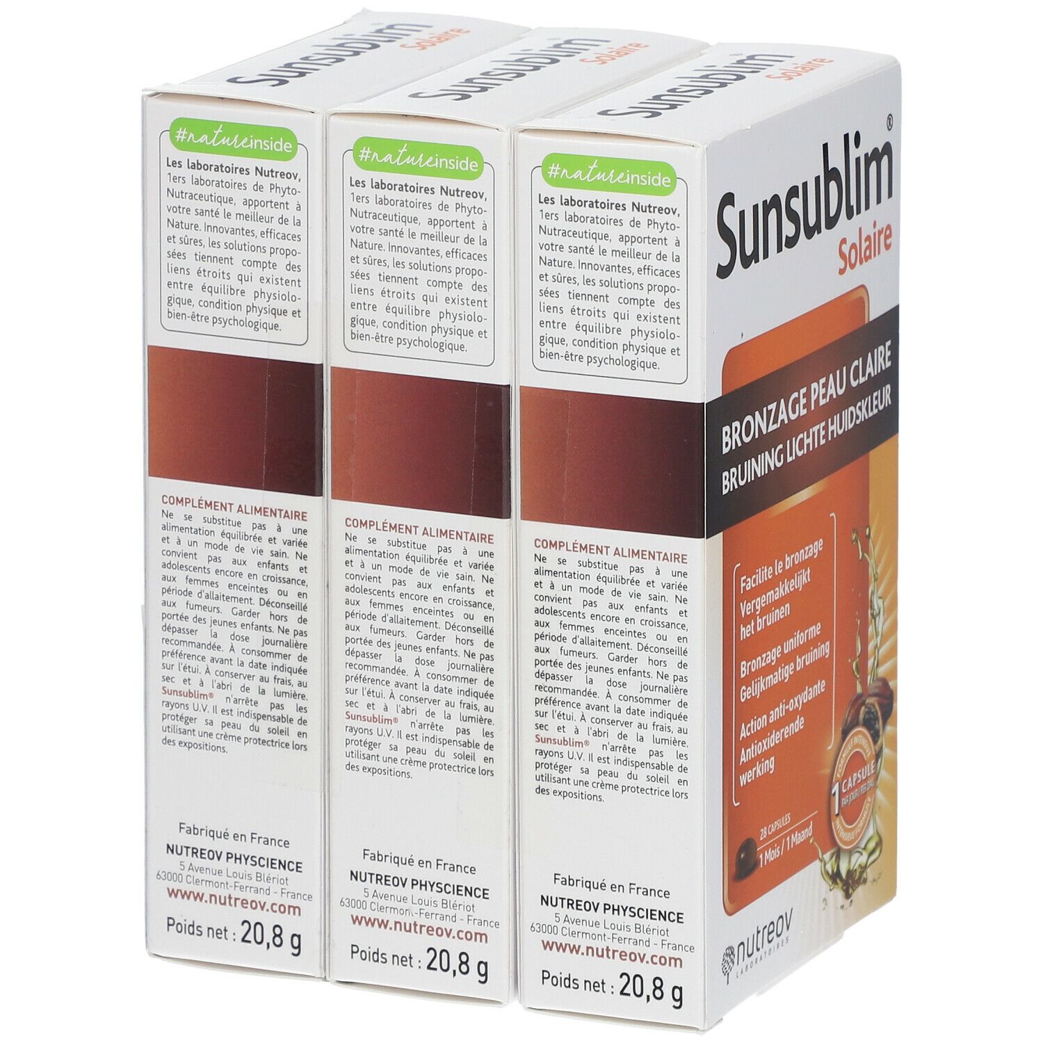 Nutreov Physcience Sunsublim® Bronzage Peau Claire