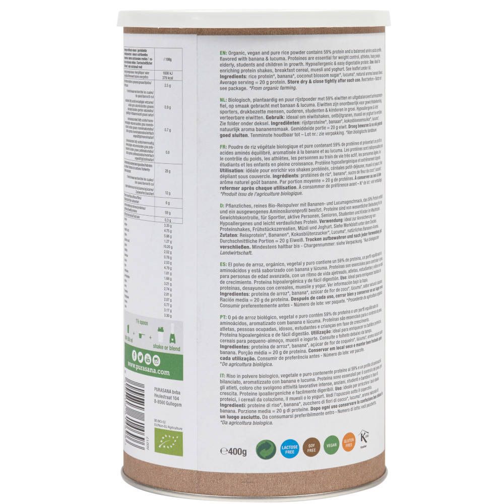 Purasana® Protéines végétales riz - banane lucuma