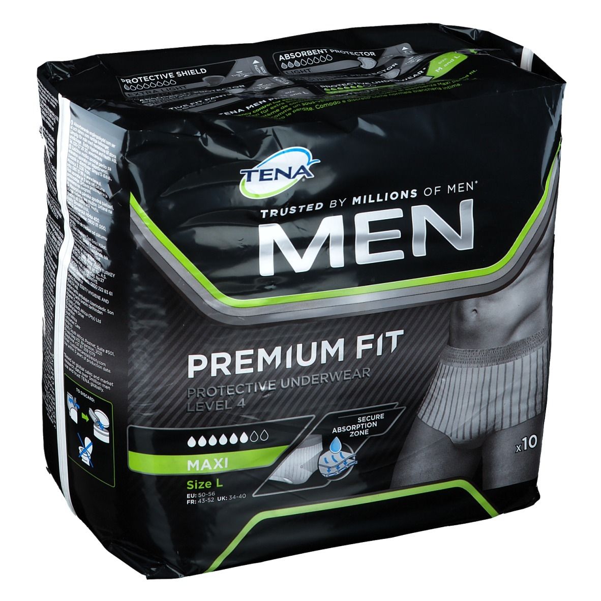 Tena Men Premium Fit Sous-vêtement absopbant Niveau 4 Large