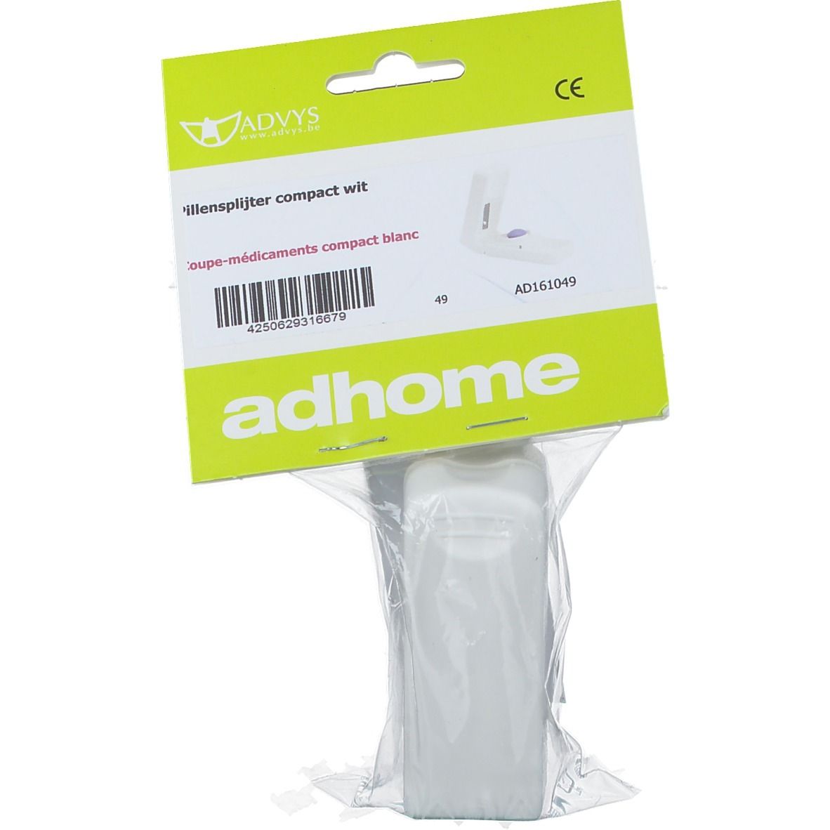 Adhome Coupe-médicaments compact blanc