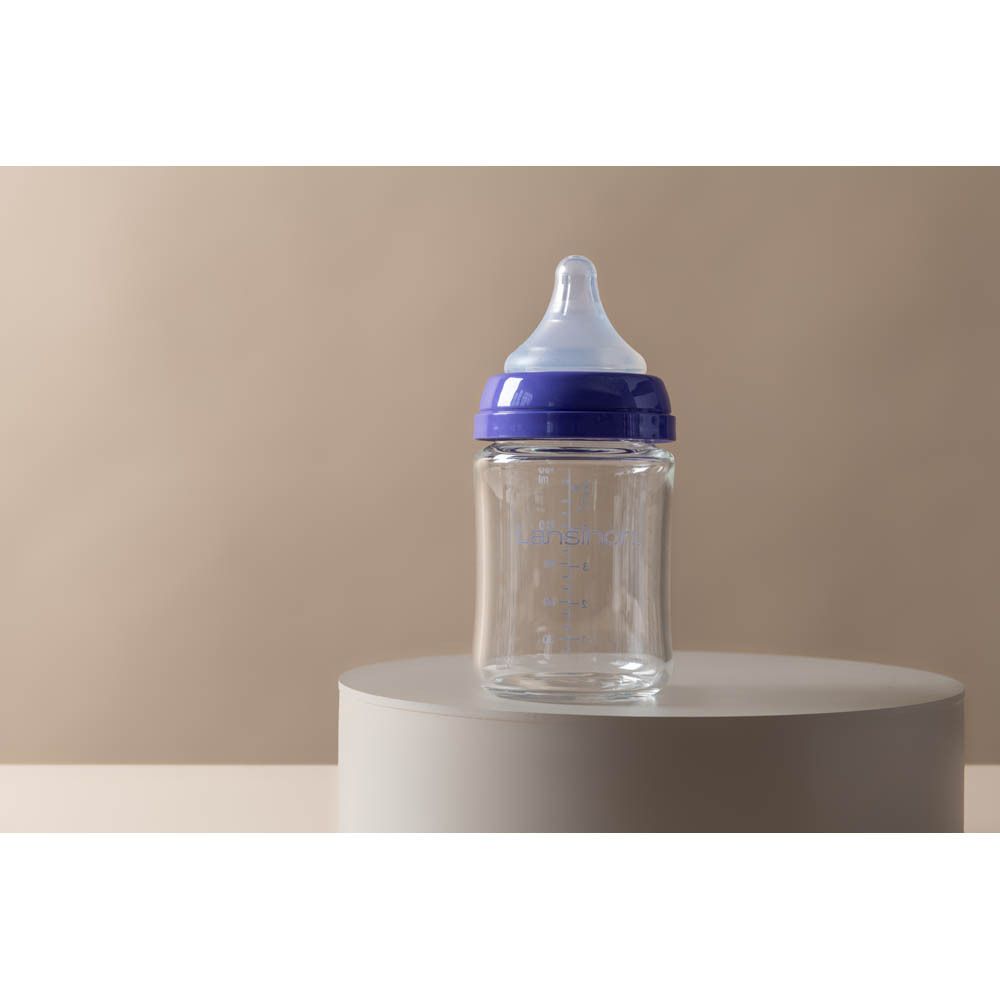 Emballage du biberon en verre Lansinoh avec tétine NaturalWave.