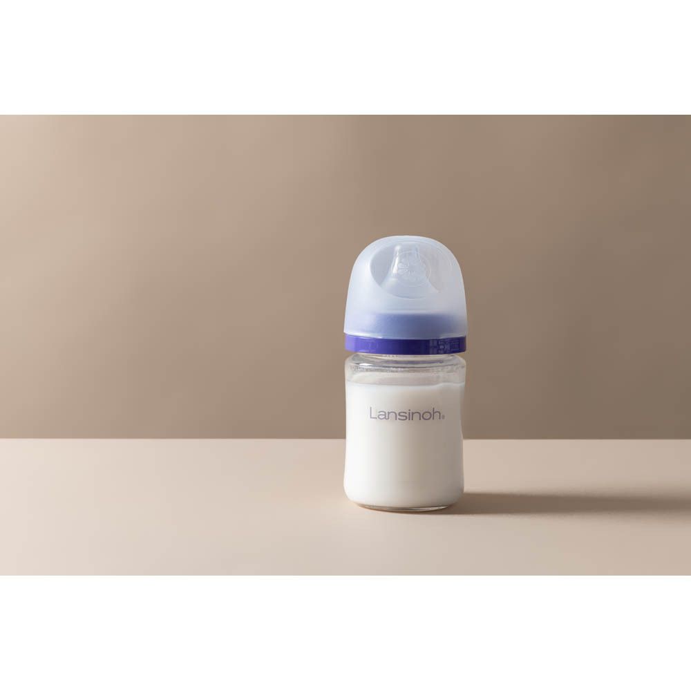 Biberon en verre Lansinoh avec tétine NaturalWave, 160ml.