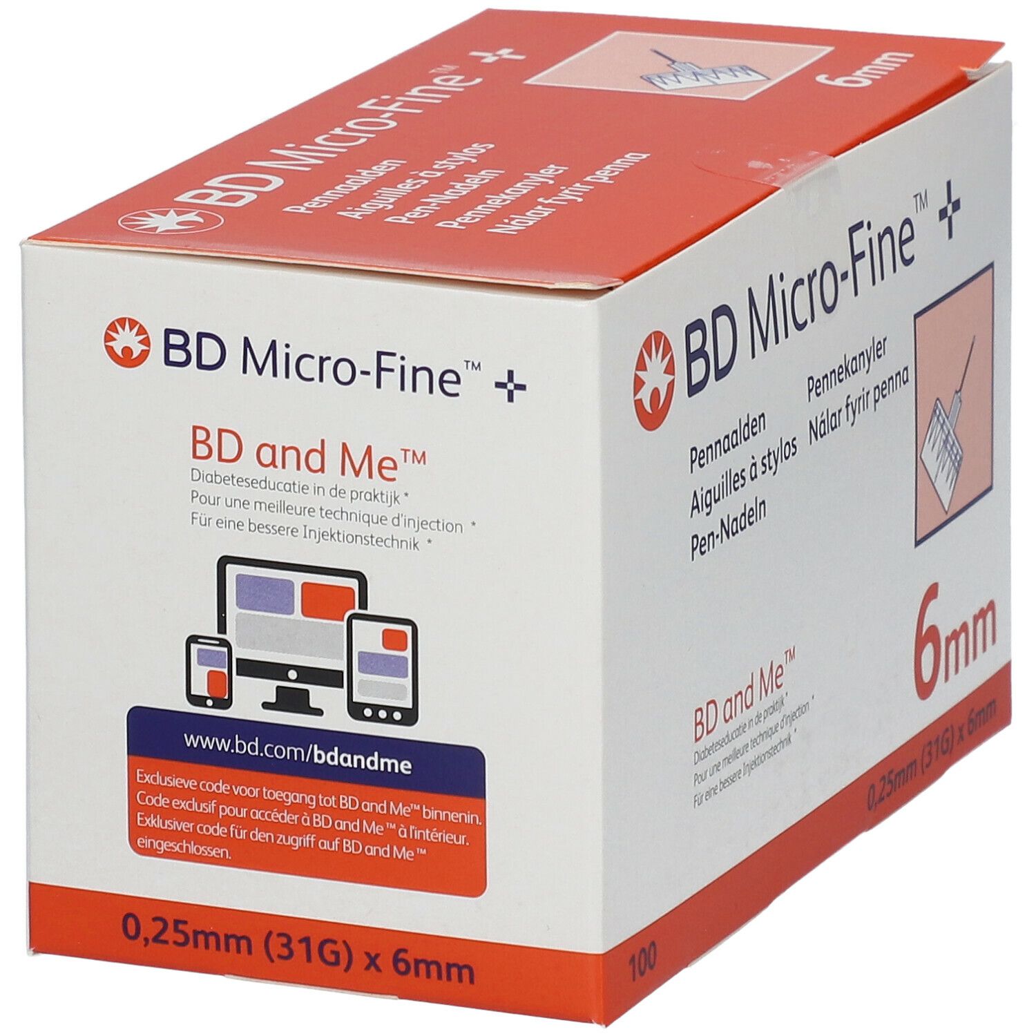 BD Micro-Fine + Aiguilles à stylos 0,25 mm (31G) x 6 mm