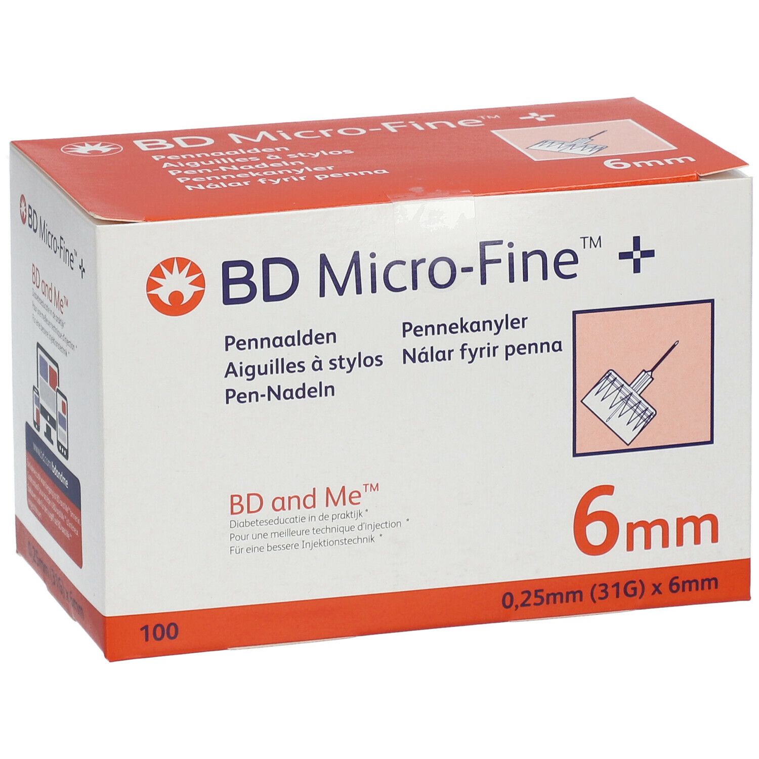 BD Micro-Fine + Aiguilles à stylos 0,25 mm (31G) x 6 mm