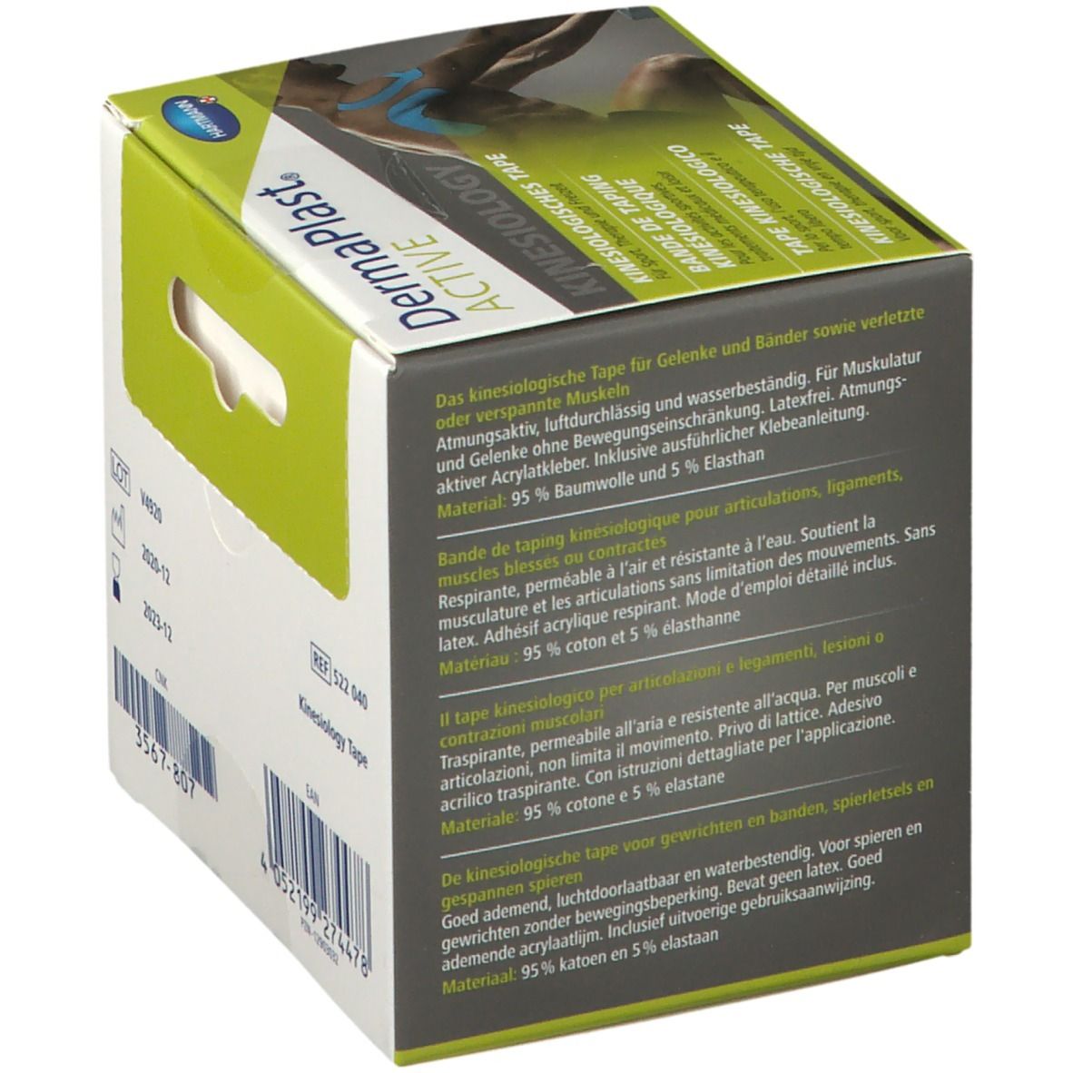 Dermaplast®Bande de kinésiologie active bleu 5 cm x 5 m