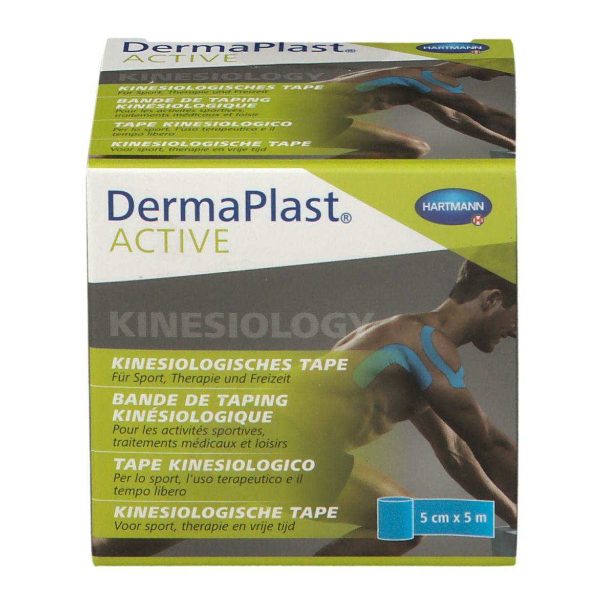 Dermaplast®Bande de kinésiologie active bleu 5 cm x 5 m