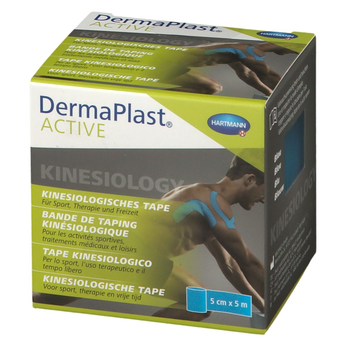 Dermaplast®Bande de kinésiologie active bleu 5 cm x 5 m
