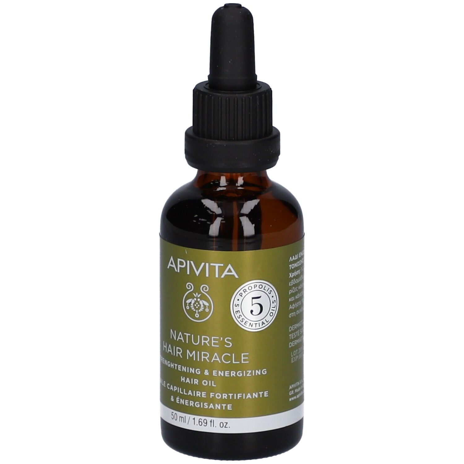 API VITA Nature's Hair Miracle Huile Capillaire dans un flacon en verre brun avec pipette. 50 ml.