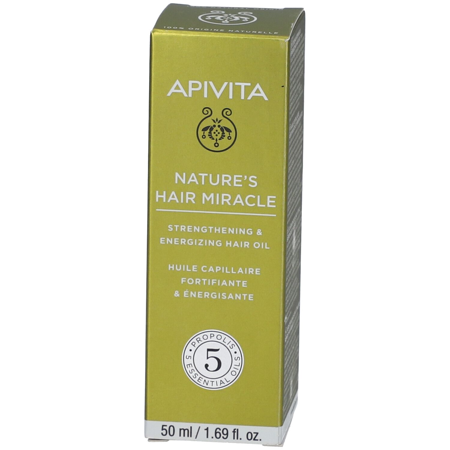 APIVITA Nature's Hair Miracle Huile capillaire fortifiante et énergisante, 50 ml.