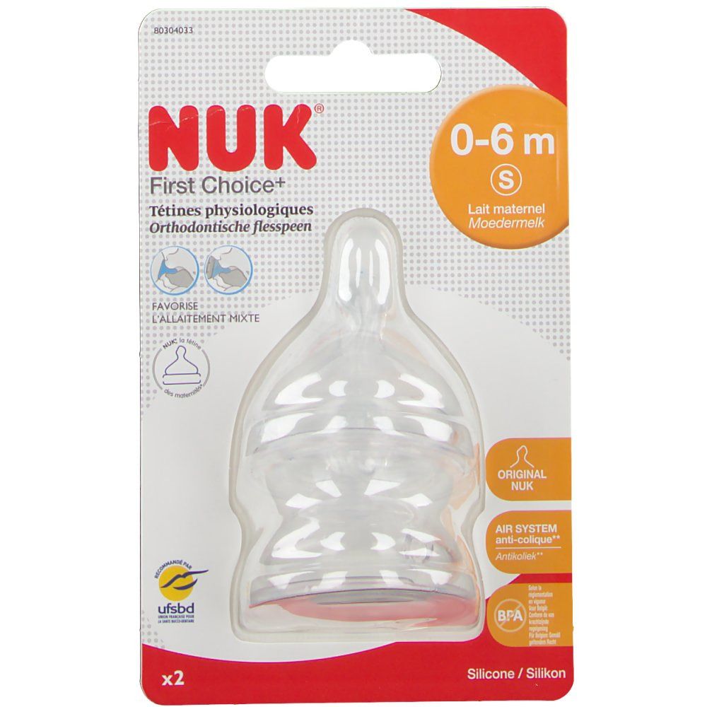 NUK First Choice+ Tétines physiologiques Small 0-6 mois