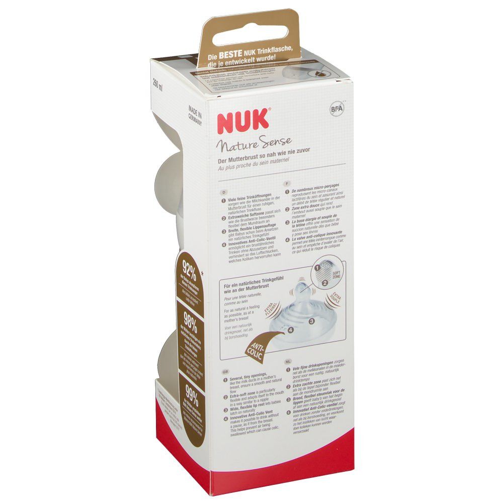 NUK Biberon Nature Sense M 260 ml
