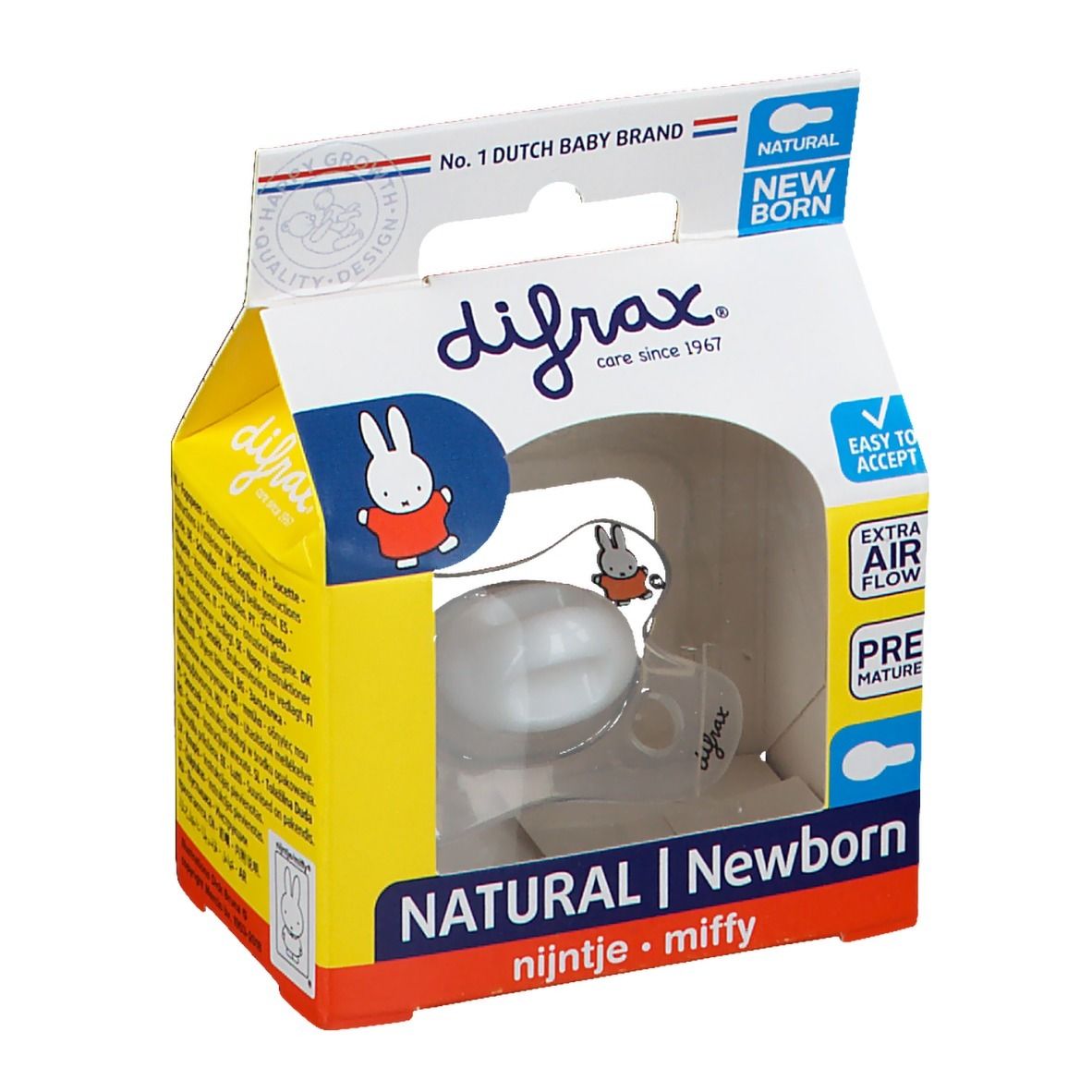 Difrax® Sucette Natural 0-6 mois miffy