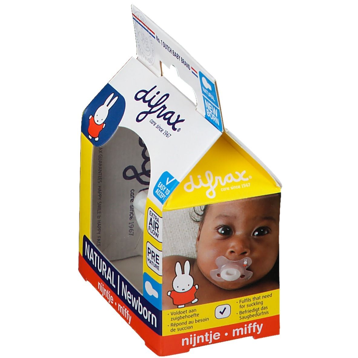 Difrax® Sucette Natural 0-6 mois miffy