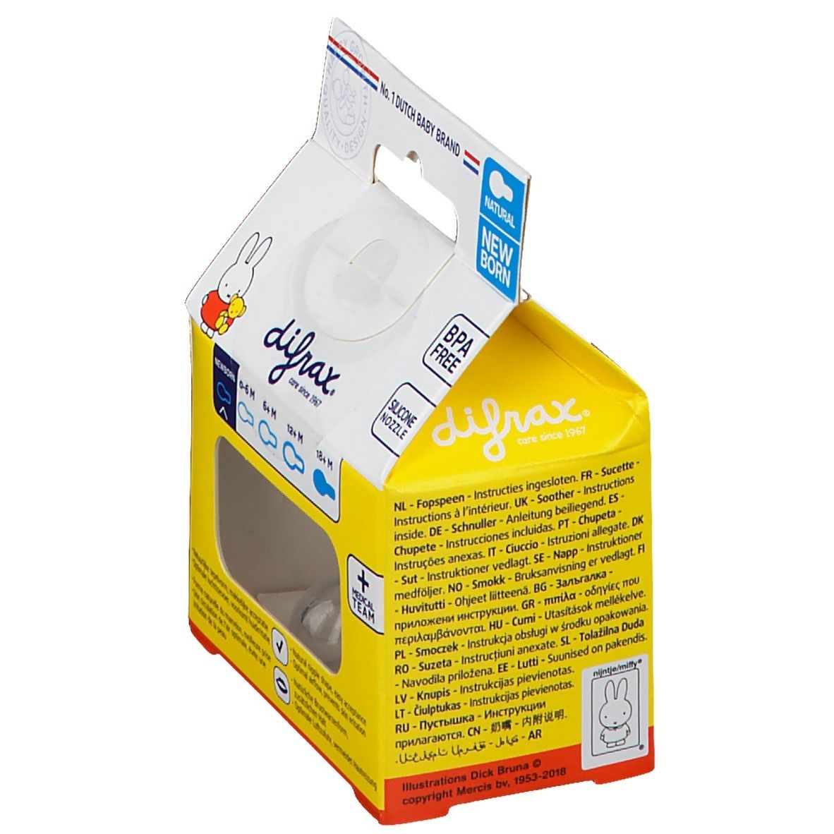 Difrax® Sucette Natural 0-6 mois miffy