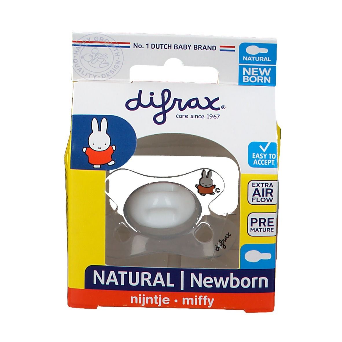 Difrax® Sucette Natural 0-6 mois miffy
