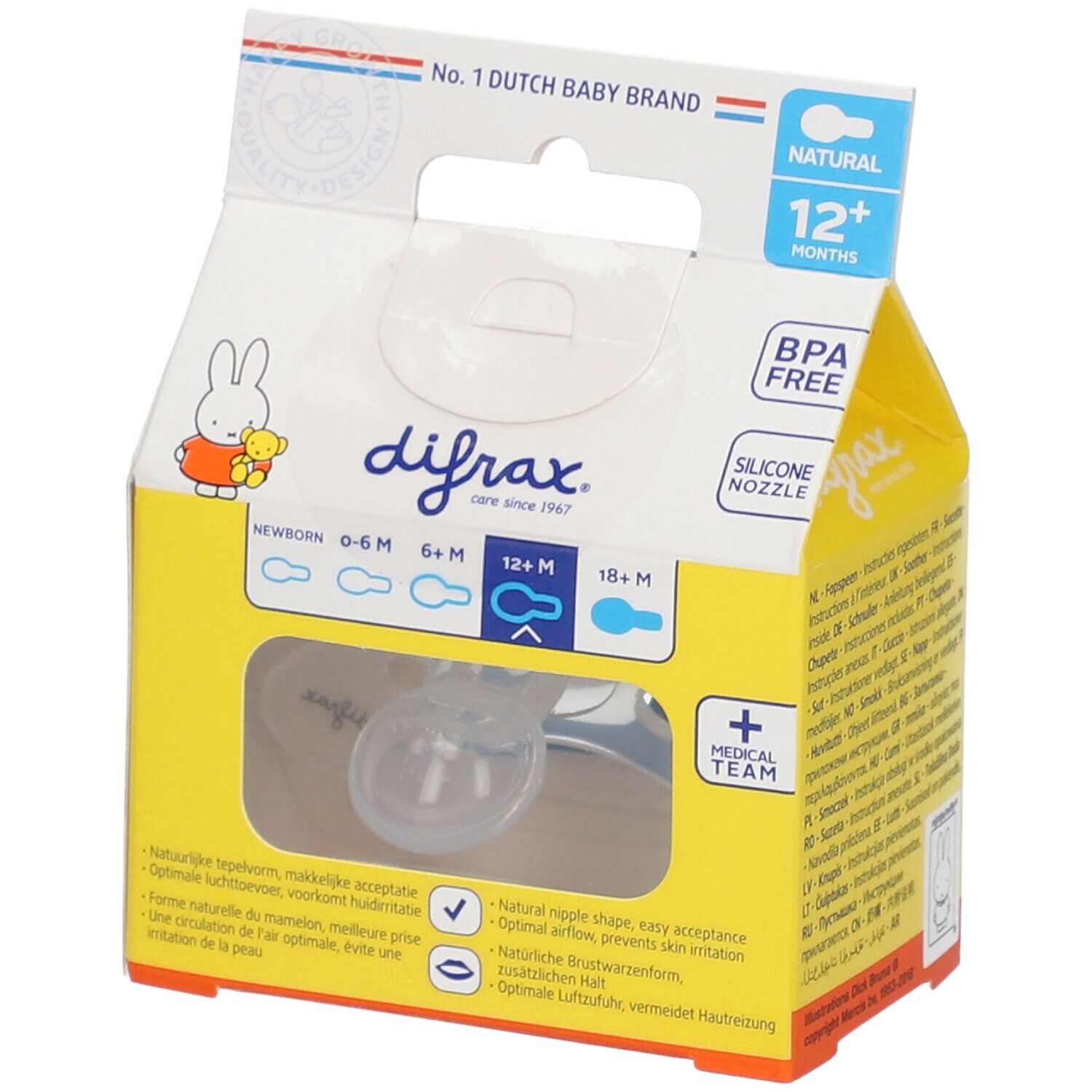 Difrax® Sucette Natural 12+ mois miffy