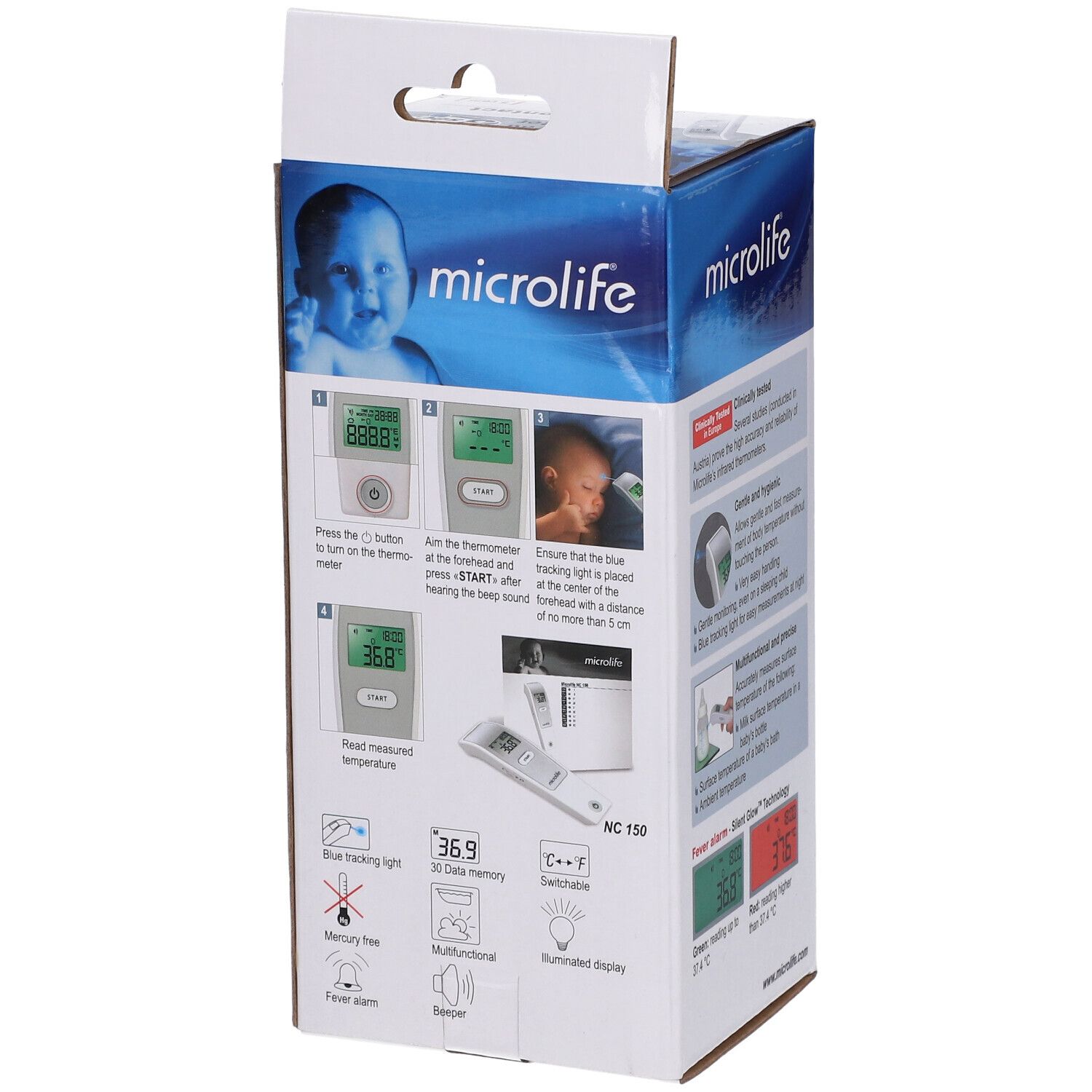 Microlife NC150 Thermomètre Front 3 Secondes