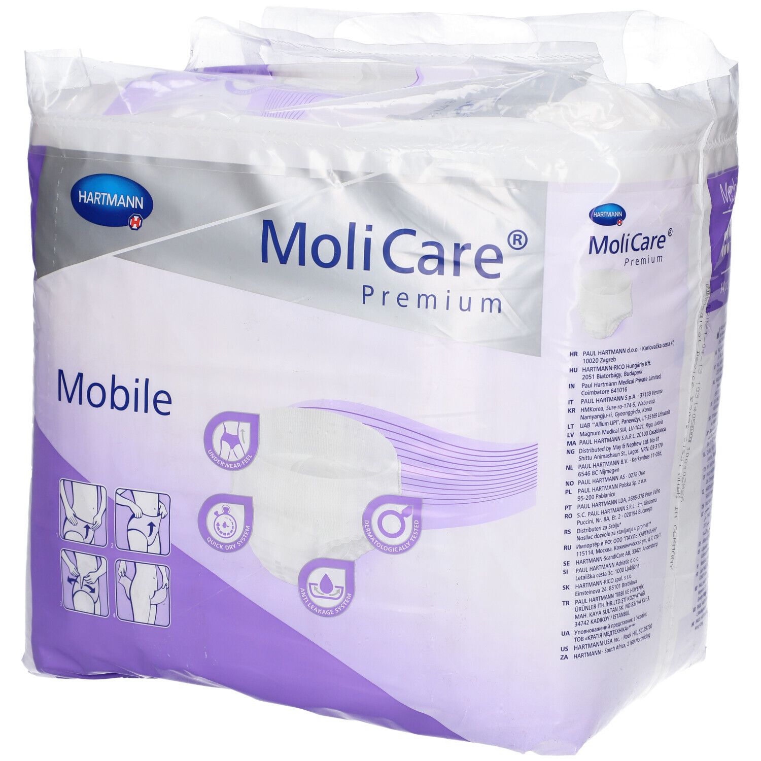 MoliCare Premium Mobile, taille S, 14 pièces. Paquet de couches. Marque Hartmann.