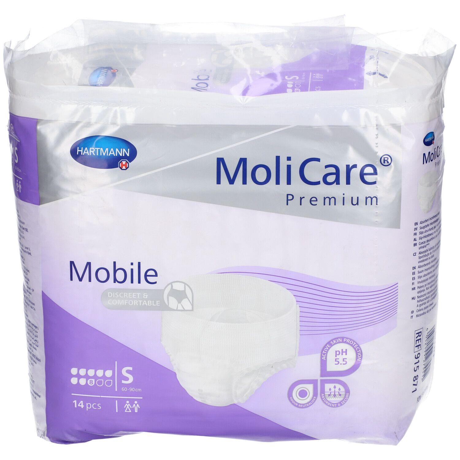 MoliCare Premium Mobile, taille S, 14 pièces. Paquet de couches. Marque Hartmann.