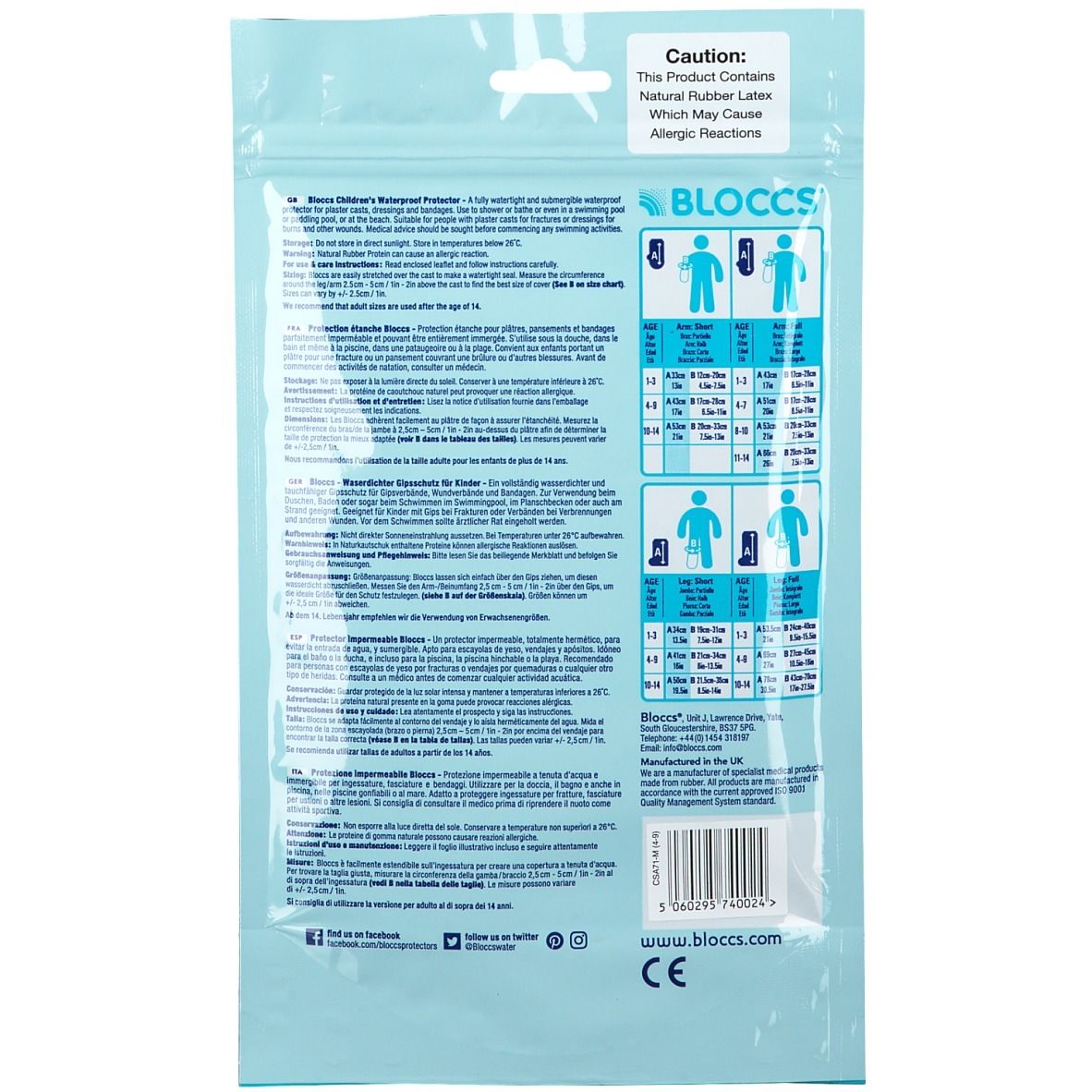 Bloocs Protection Étanche Avant-bras Enfant 4-9 ans 43 cm