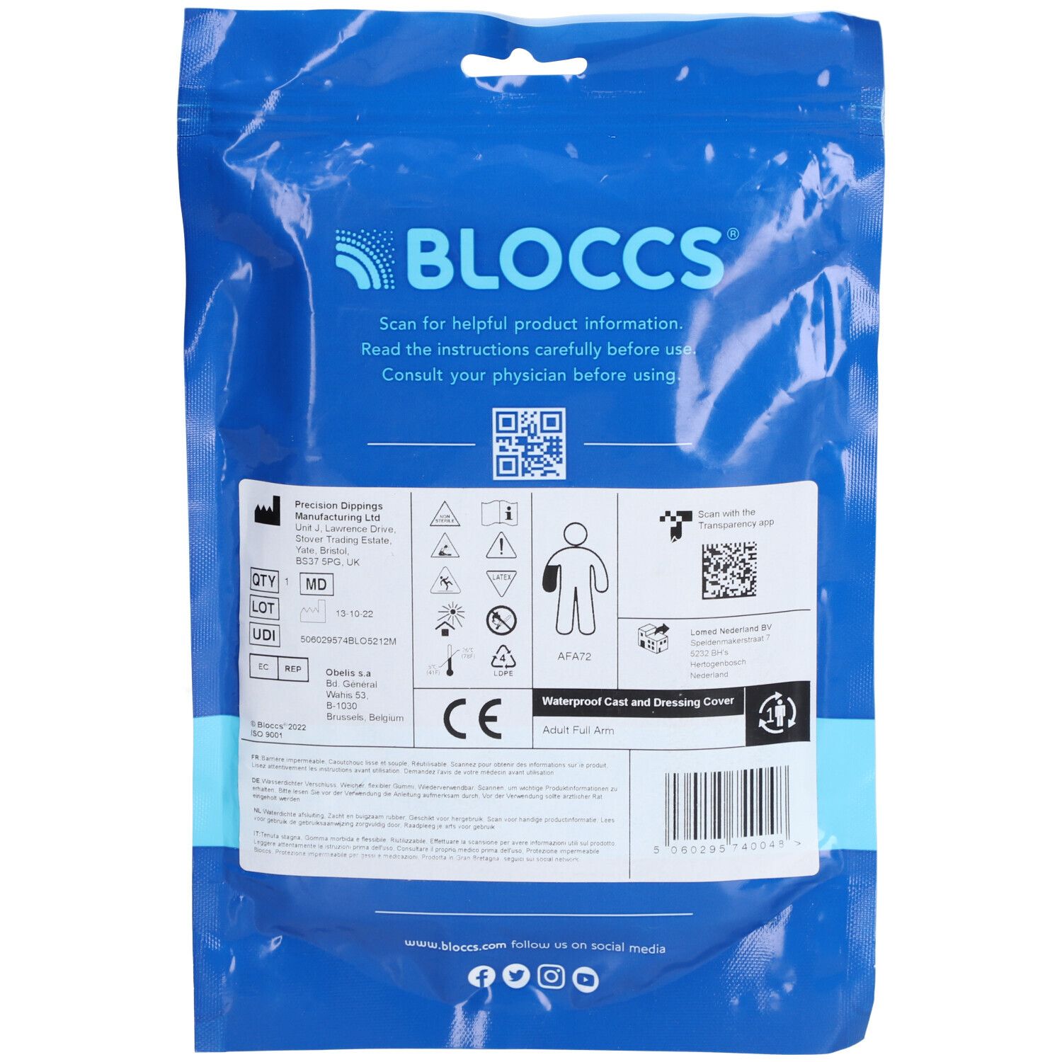 BLOCCS® Protection waterproof Adulte Sport Bras 78 cm