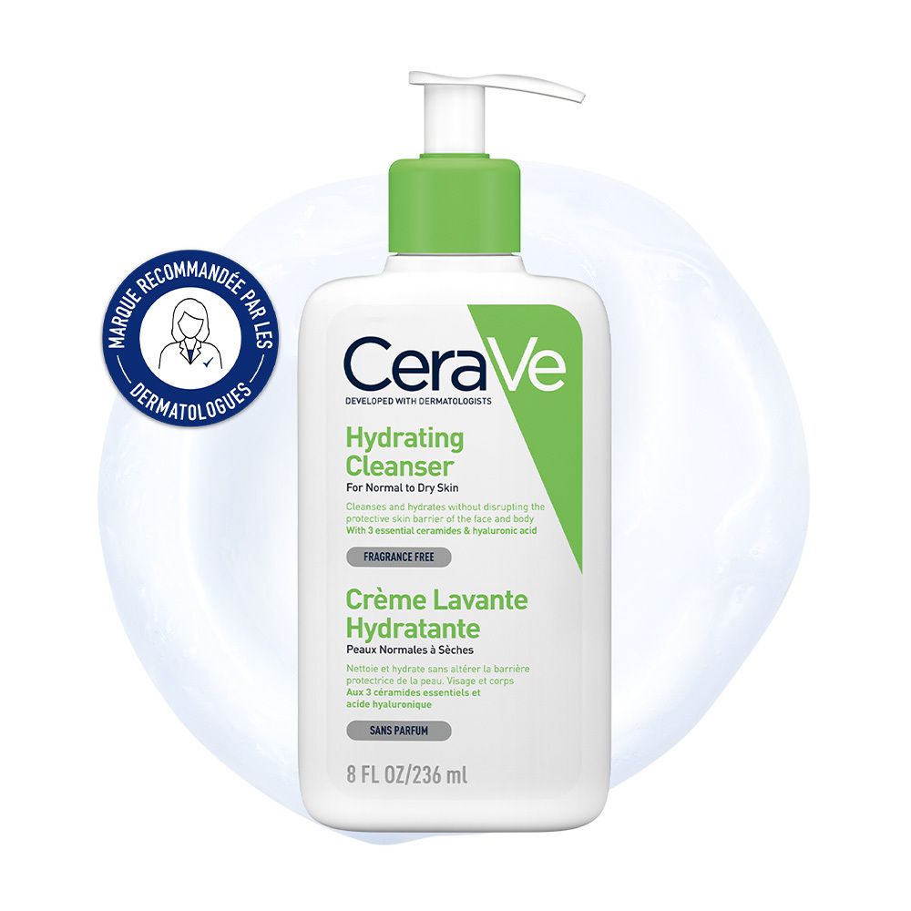 CeraVe Crème Lavante Hydratante visage et corps pour les peaux sèches à très sèches 236ml