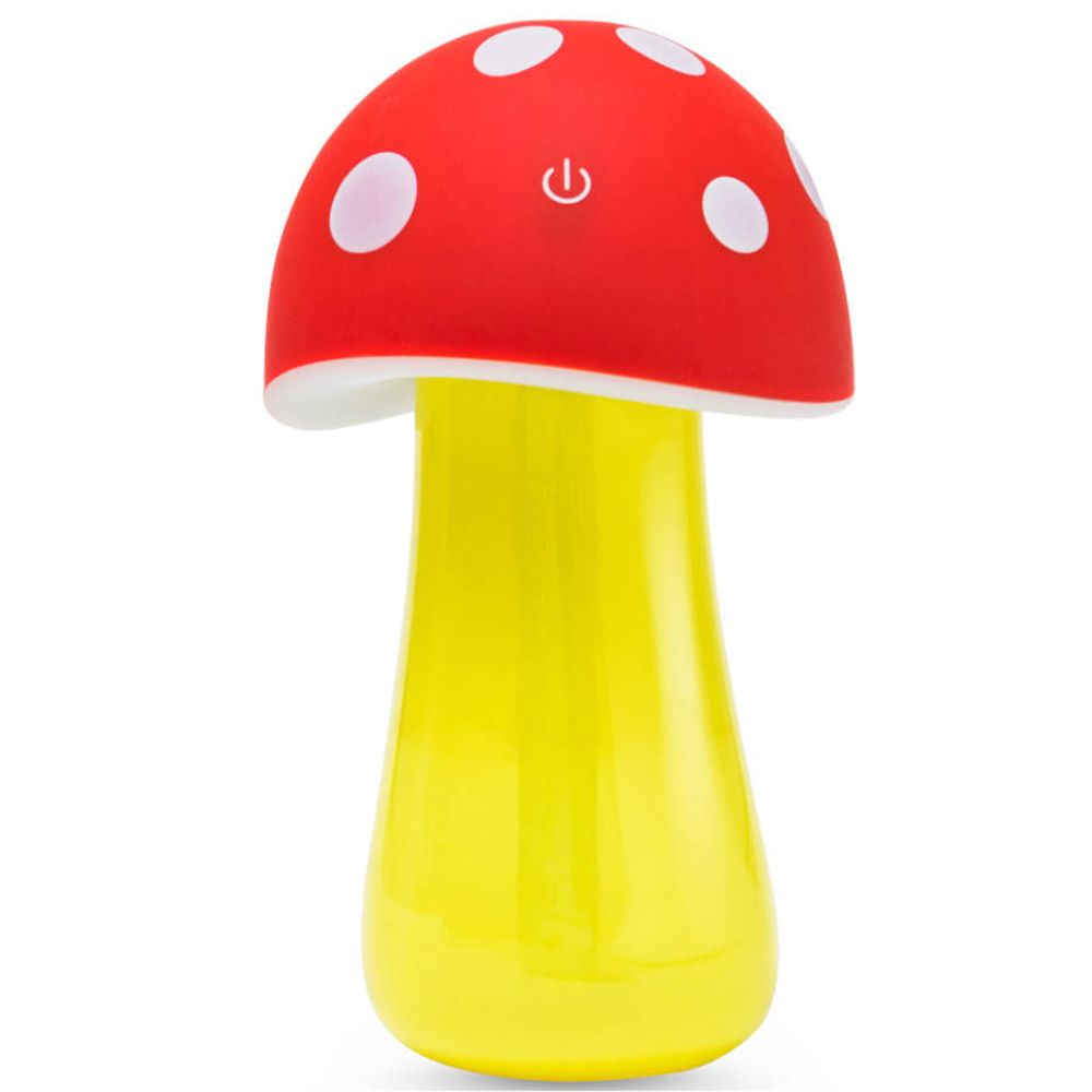 Studio 100 Plop Vaporizadora Champiñón. Champignon rouge à pois blancs. Tige jaune. Bouton marche/arrêt.