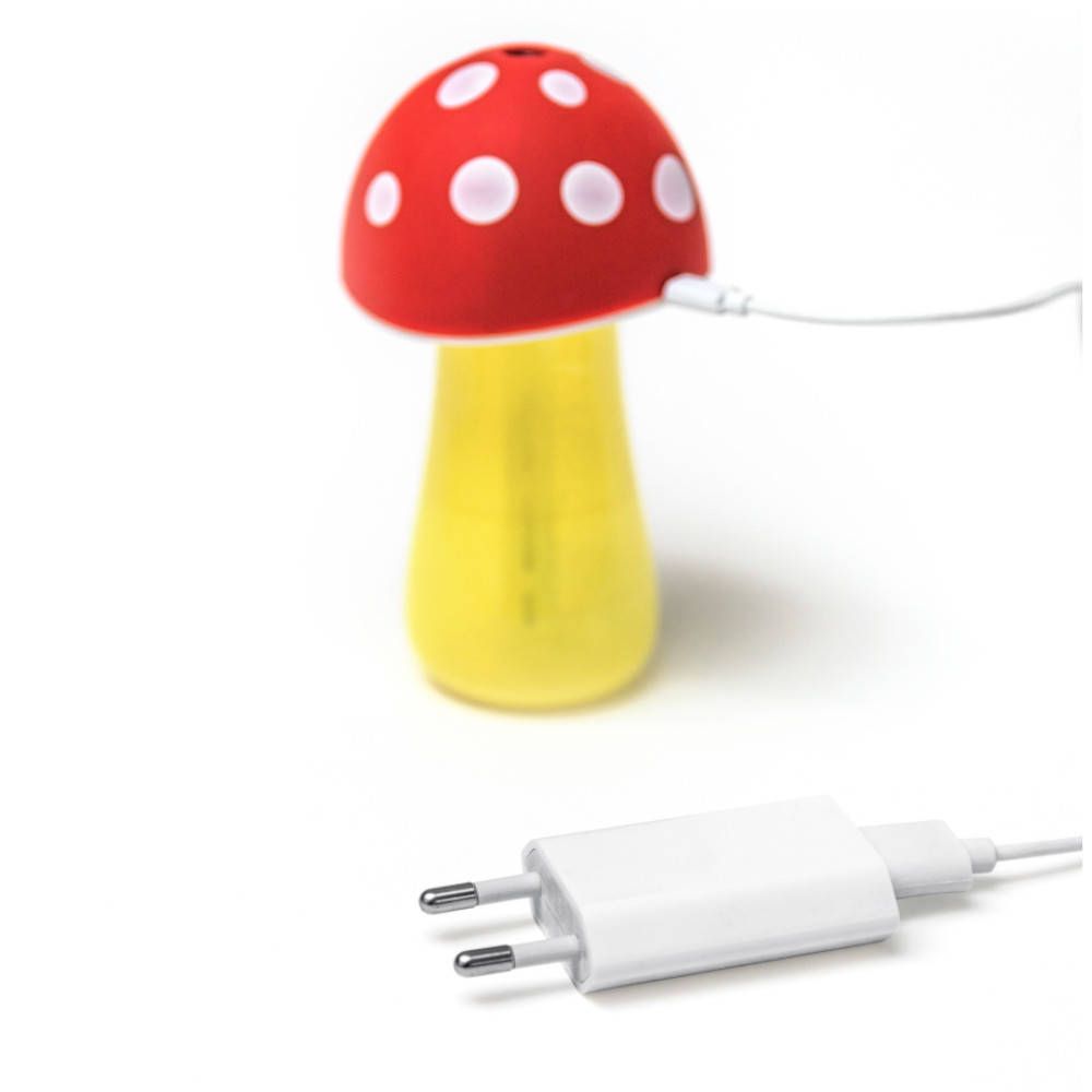 Studio 100 Plop Vaporizadora Champiñón. Champignon rouge à pois blancs. Tige jaune. Adaptateur secteur.
